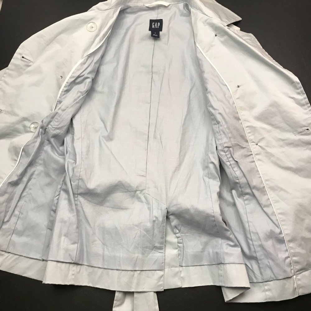 Gap Women's Pea Coat Jacket Size S Light Blue with Tie and Buttons - Picture 8 of 16